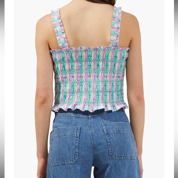 Smocked Check Organic Cotton Tank - Picture 3 of 4